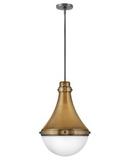 100W 1-Light Medium E-26 LED Pendant Light in Heritage Brass with Black Oxide