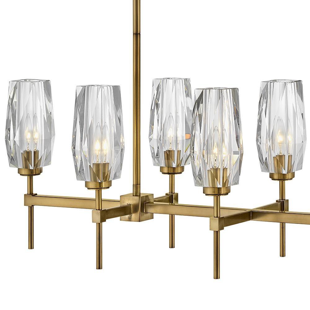 Hinkley Heritage Brass 14 x 46 in. 60W 1-Tier 8-Light LED Modern and Transitional Chandelier 