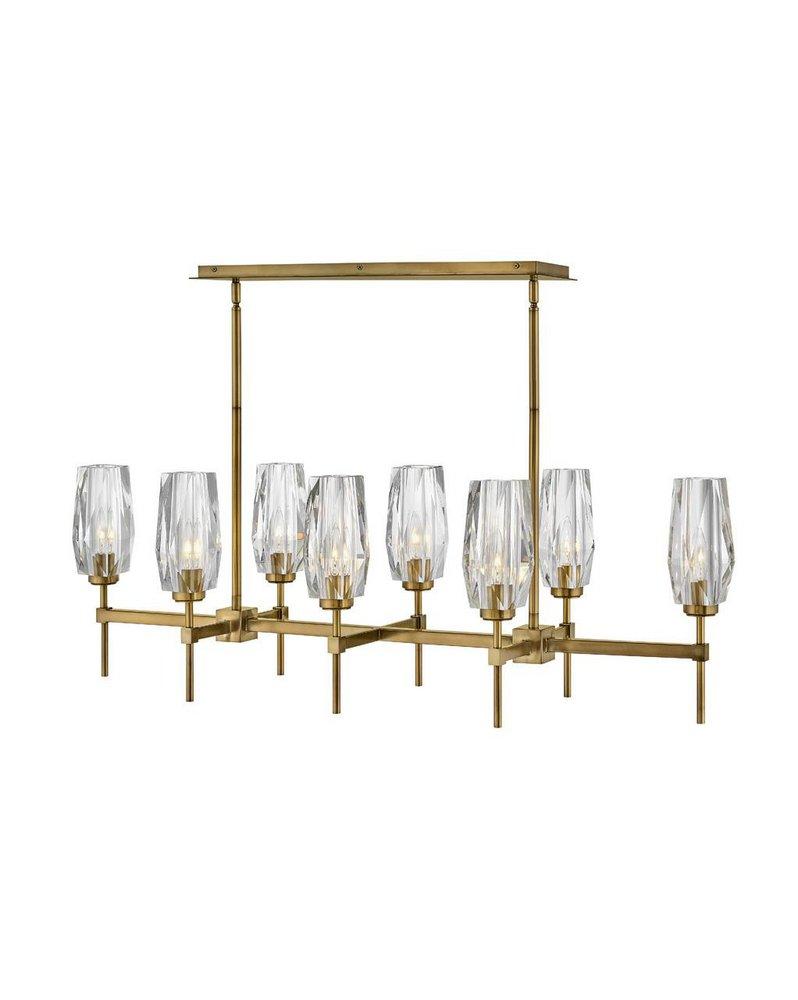 Hinkley Heritage Brass 14 x 46 in. 60W 1-Tier 8-Light LED Modern and Transitional Chandelier 