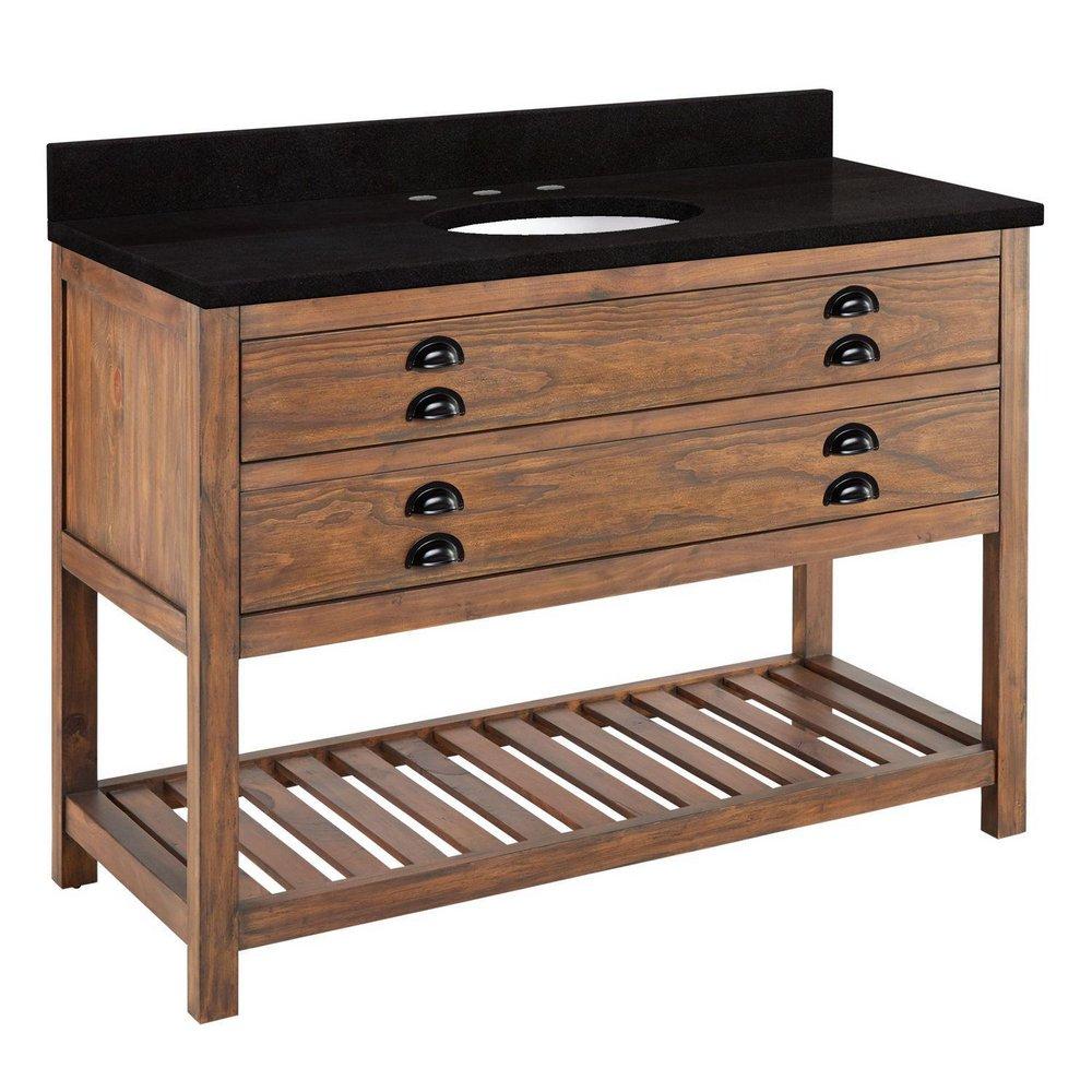 Signature Hardware Brown 48 in. Floor Mount Vanity 