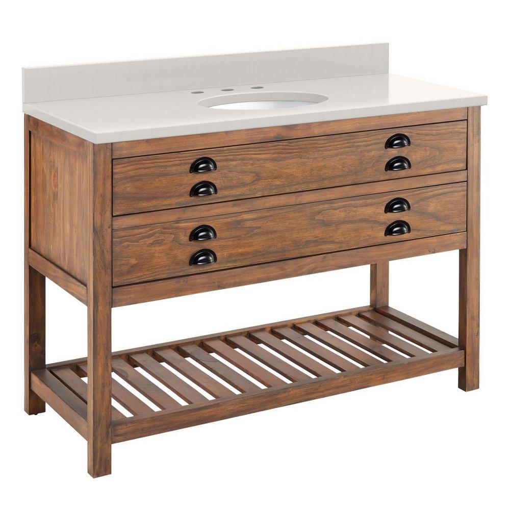 Signature Hardware Brown 48 in. Floor Mount Vanity 