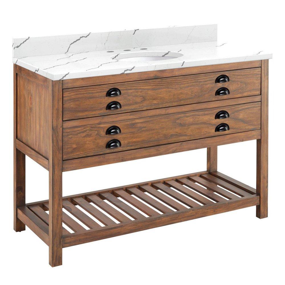 Signature Hardware Brown 48 in. Floor Mount Vanity 