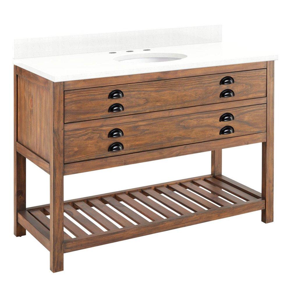 Signature Hardware Brown 48 in. Floor Mount Vanity 