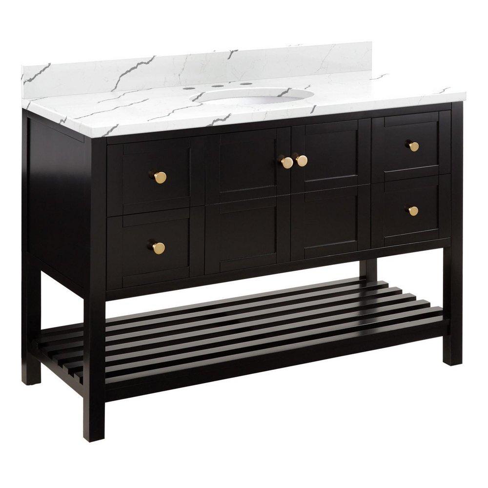 Signature Hardware Black 48 in. Floor Mount Vanity 
