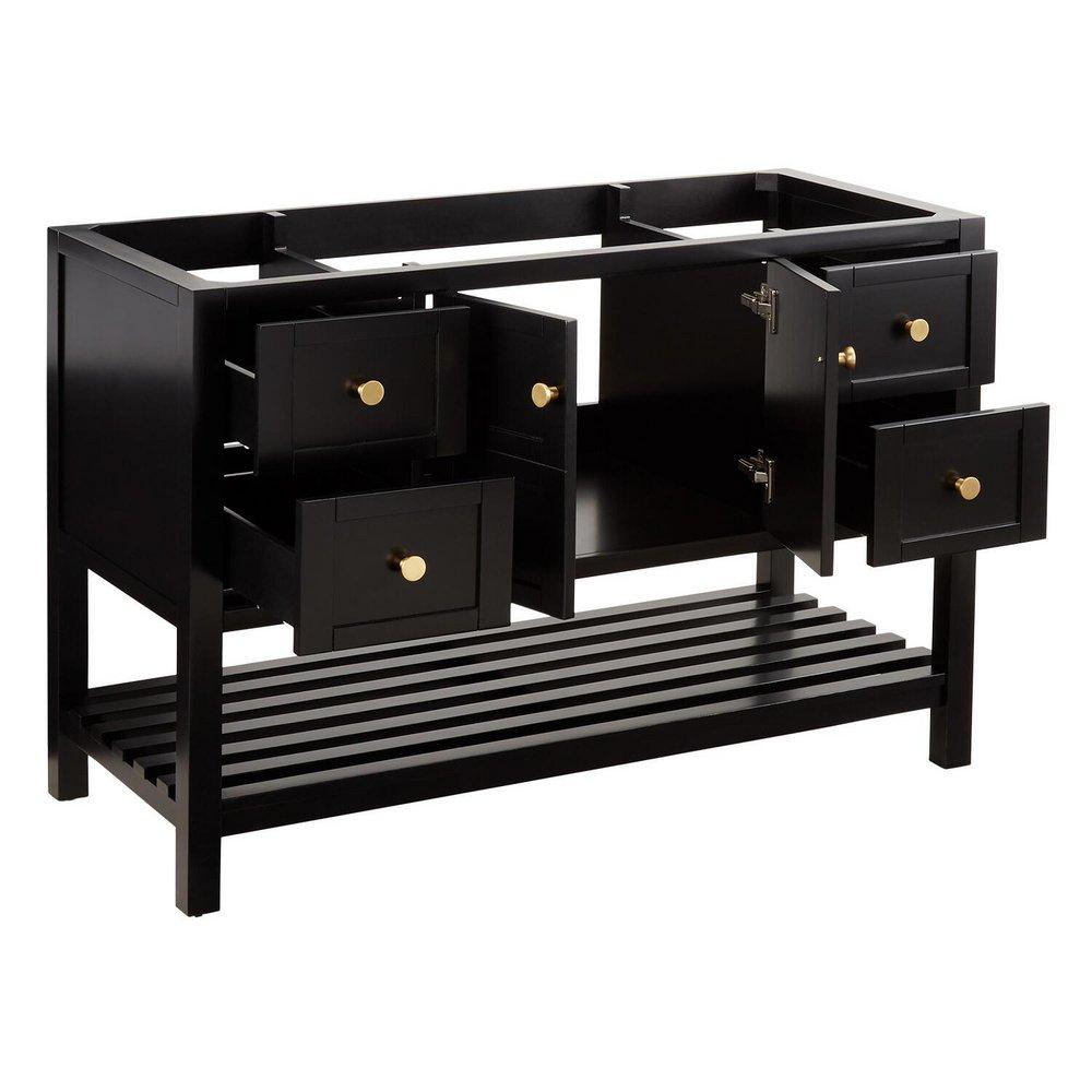 Signature Hardware Black 48 in. Floor Mount Vanity 