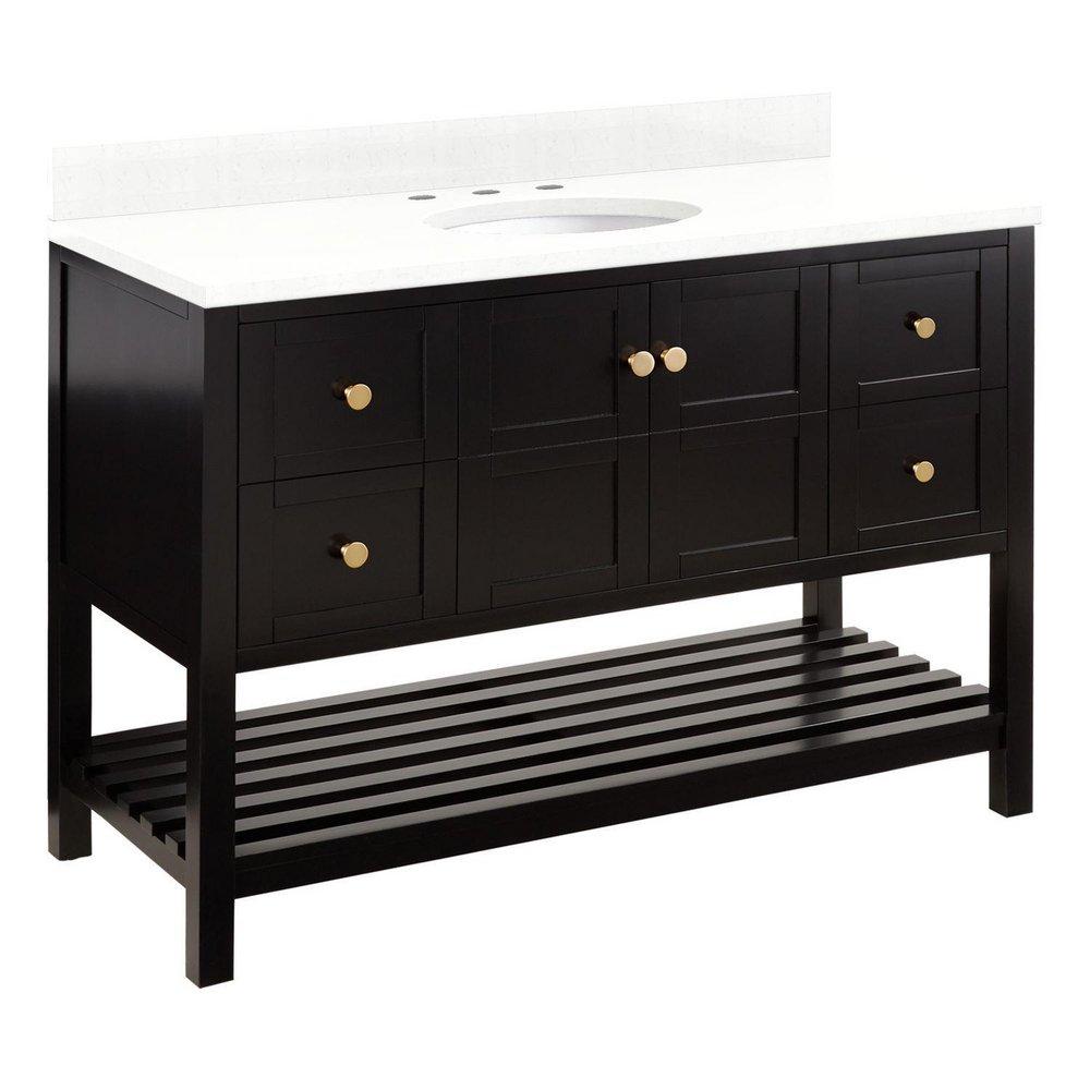 Signature Hardware Black 48 in. Floor Mount Vanity 