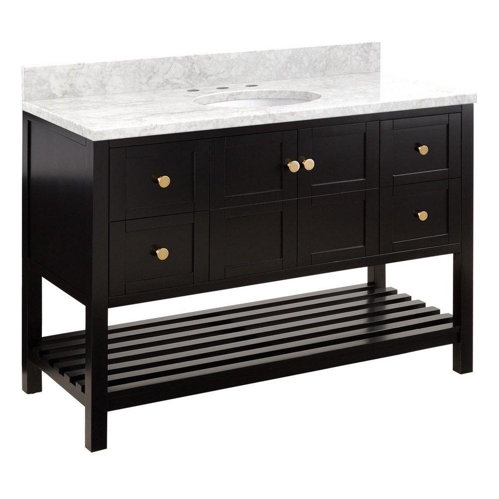 Signature Hardware Black 48 in. Floor Mount Vanity 
