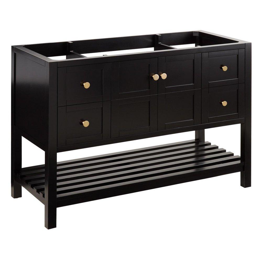 Signature Hardware Black 48 in. Floor Mount Vanity 