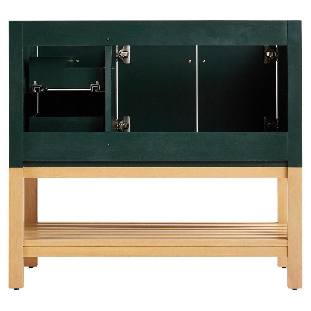 Signature Hardware Hunter Green/White Oak 36 in. Floor Mount Vanity 