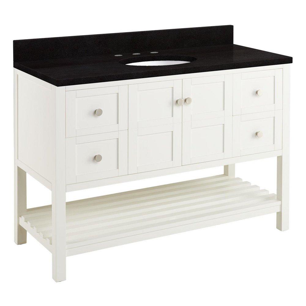 Signature Hardware Soft White 48 in. Floor Mount Vanity 