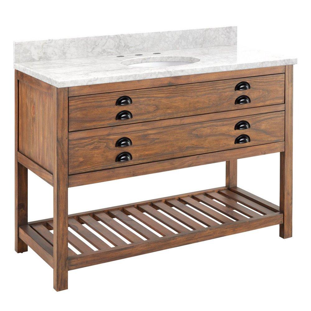 Signature Hardware Brown 48 in. Floor Mount Vanity 