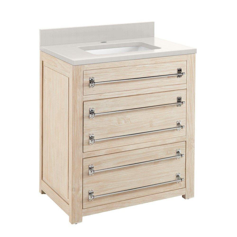 Signature Hardware Whitewash Pine 30 in. Floor Mount Vanity 