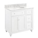 Signature Hardware Distressed Chalk White 36 in. Floor Mount Vanity 