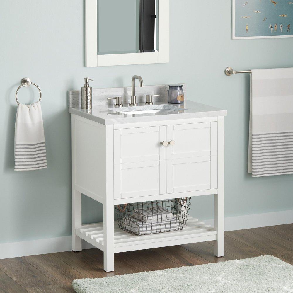 Signature Hardware Soft White 30 in. Floor Mount Vanity 
