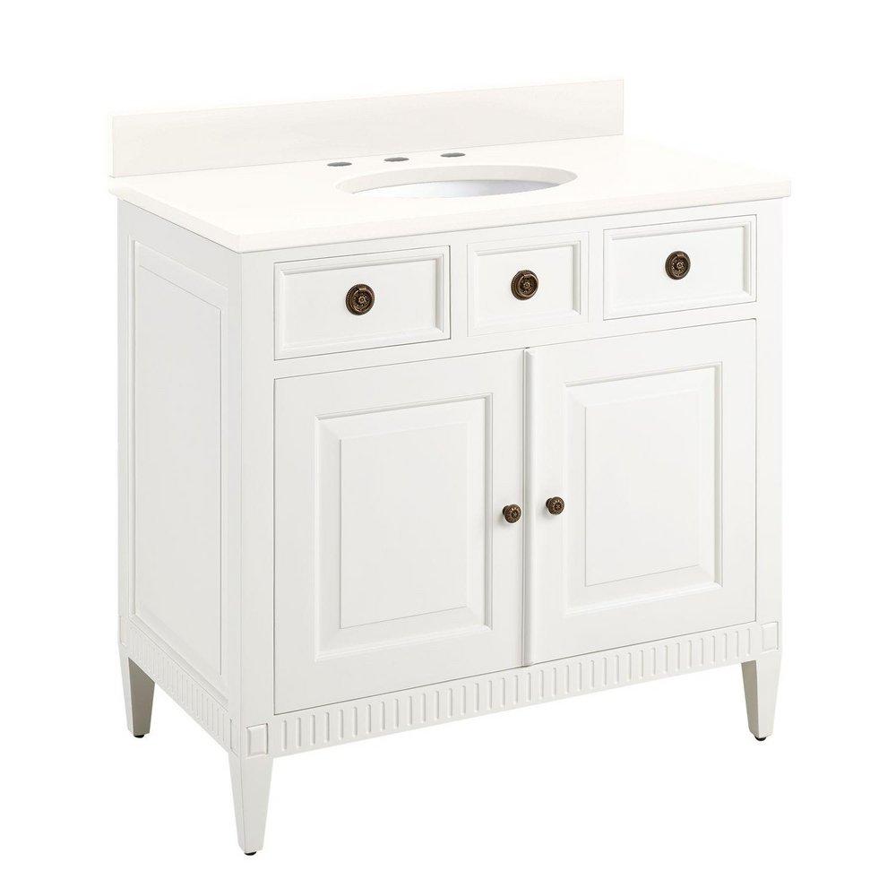 Signature Hardware White 36 in. Floor Mount Vanity 