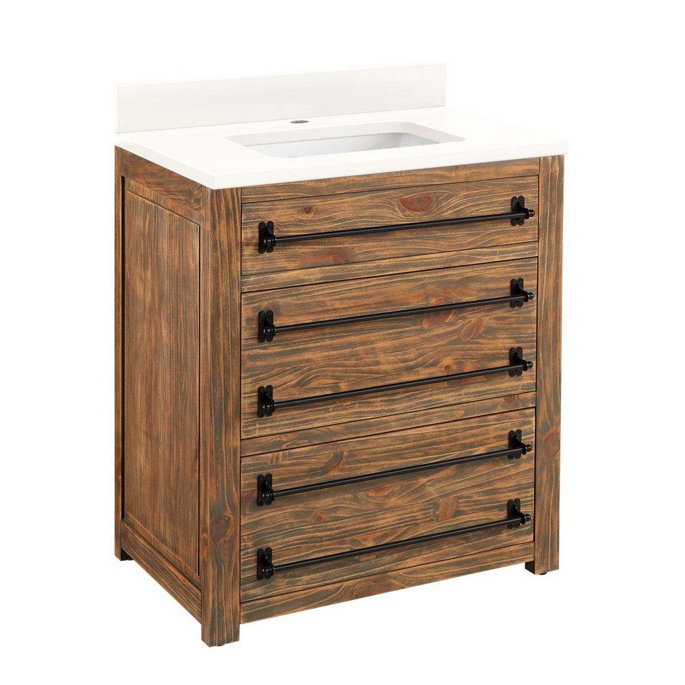Signature Hardware Grey Wash 30 in. Floor Mount Vanity 