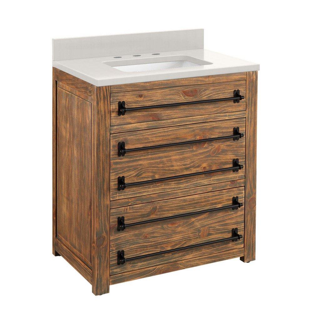 Signature Hardware Grey Wash 30 in. Floor Mount Vanity 