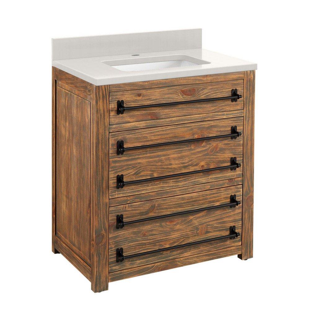 Signature Hardware Grey Wash 30 in. Floor Mount Vanity 