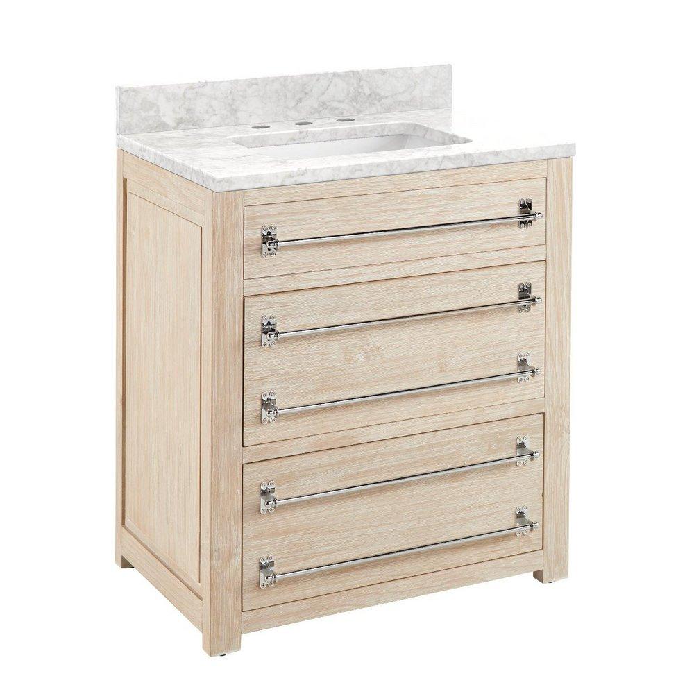 Signature Hardware Whitewash Pine 30 in. Floor Mount Vanity 