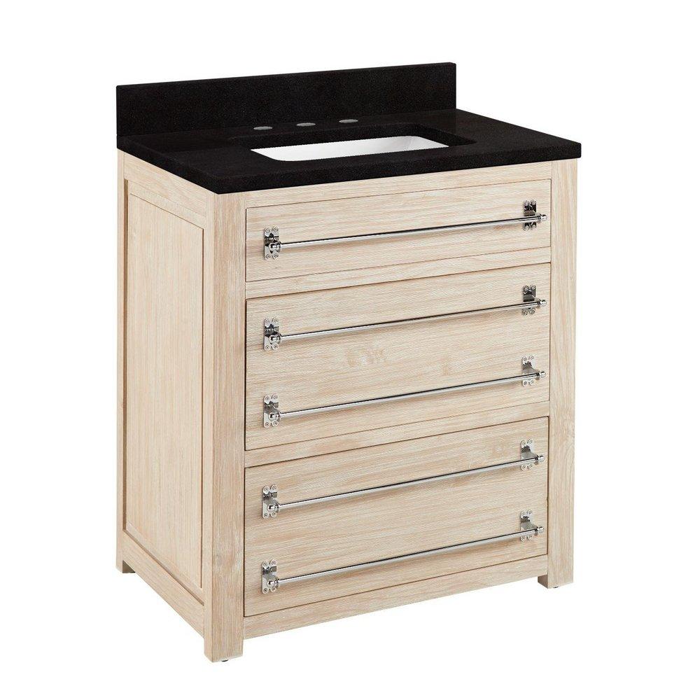 Signature Hardware Whitewash Pine 30 in. Floor Mount Vanity 