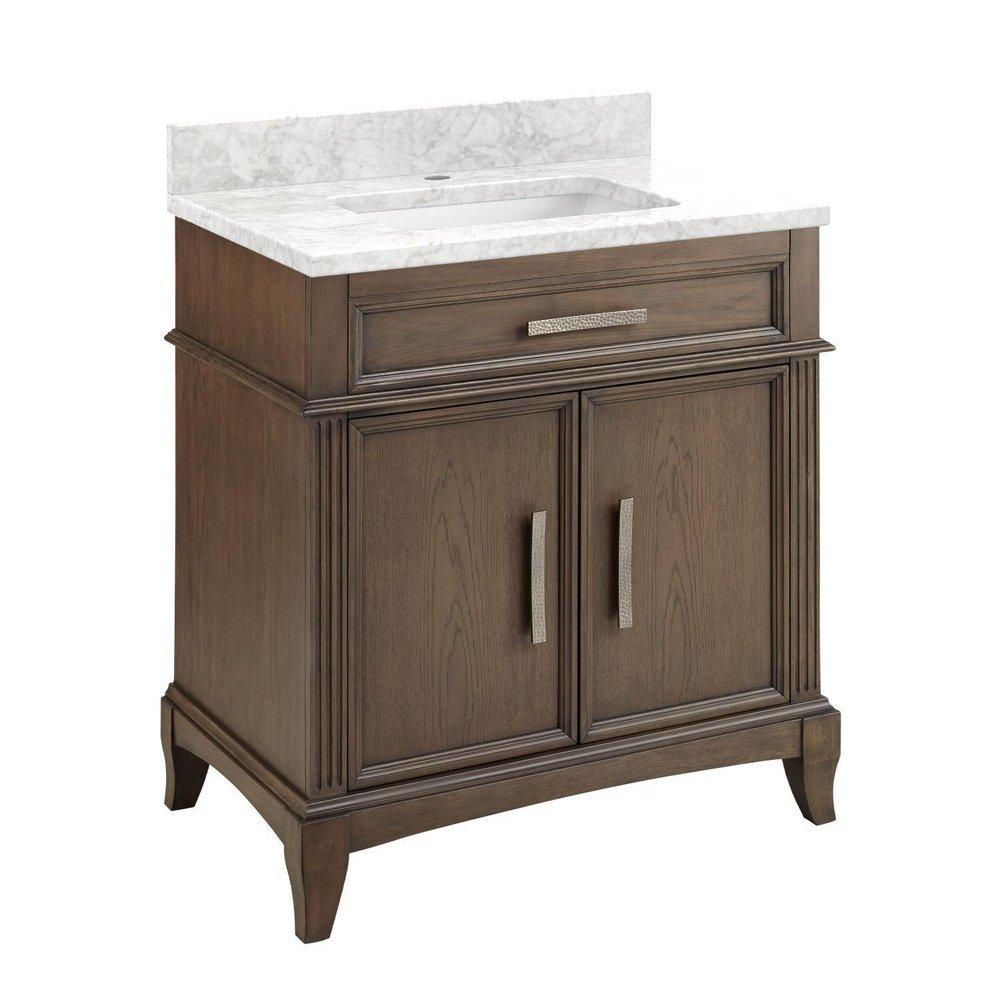 Signature Hardware Grey Wash 31 in. Floor Mount Vanity 