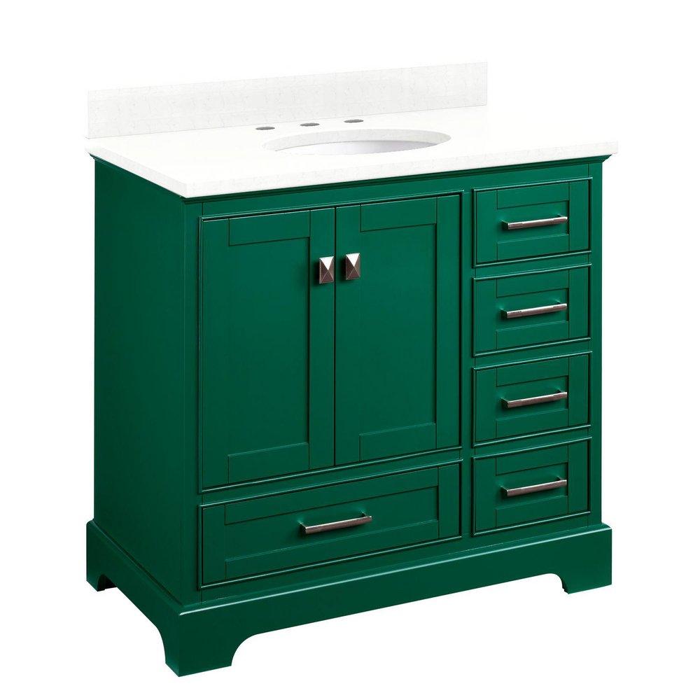 Signature Hardware Emerald Green 35-3/4 in. Floor Mount Vanity 