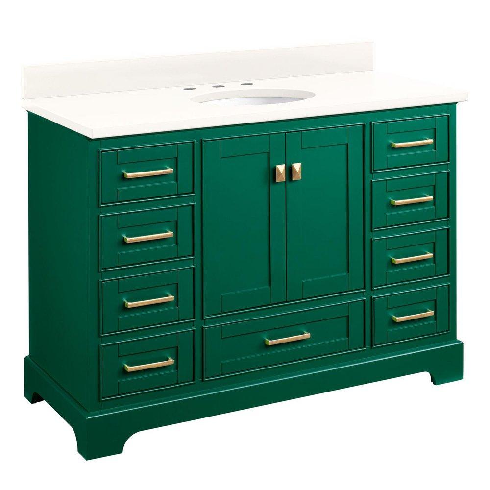 Signature Hardware Emerald Green 47-3/4 in. Floor Mount Vanity 