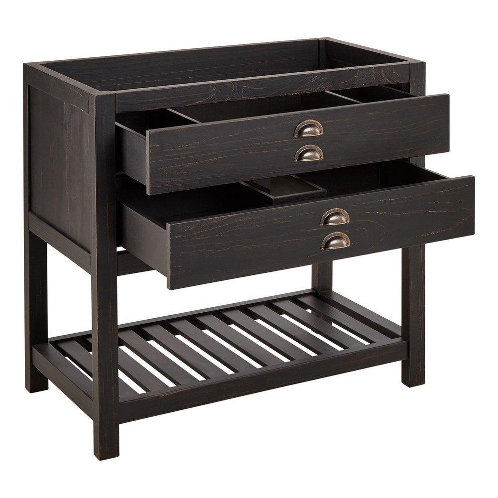 Signature Hardware Rustic Black 36 in. Floor Mount Vanity 