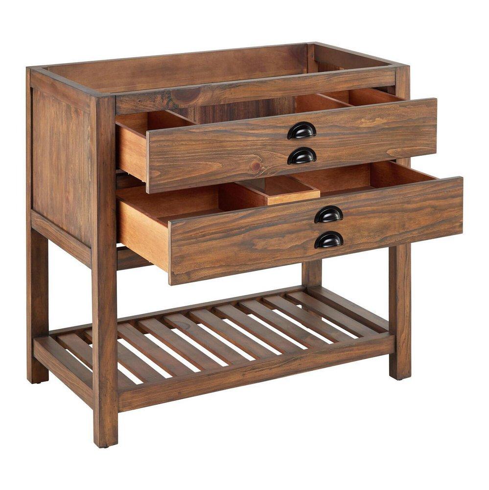 Signature Hardware Farmhouse Brown 36 in. Floor Mount Vanity 