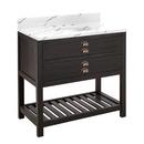 Signature Hardware Rustic Black 36 in. Floor Mount Vanity 
