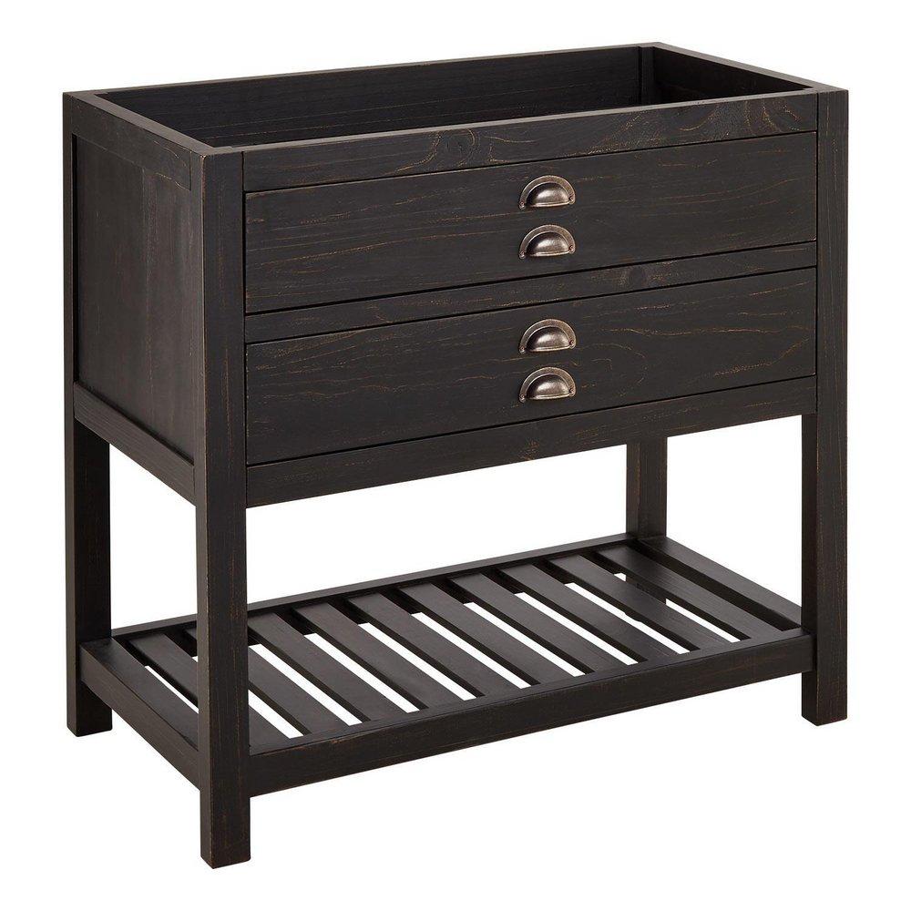 Signature Hardware Rustic Black 36 in. Floor Mount Vanity 