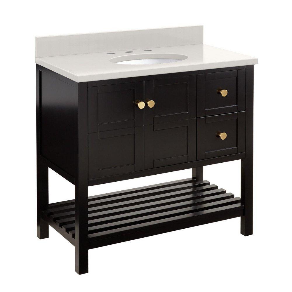 Signature Hardware Black 36 in. Floor Mount Vanity 