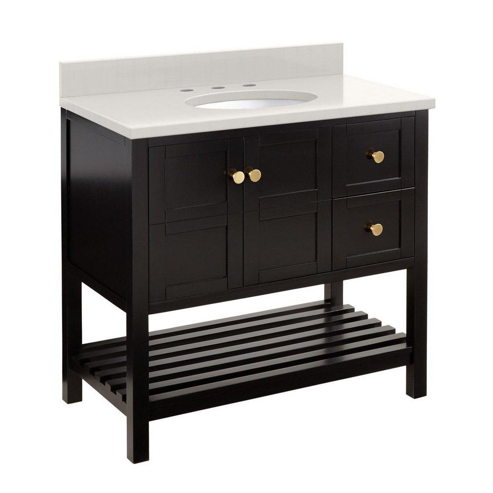 Signature Hardware Black 36 in. Floor Mount Vanity 