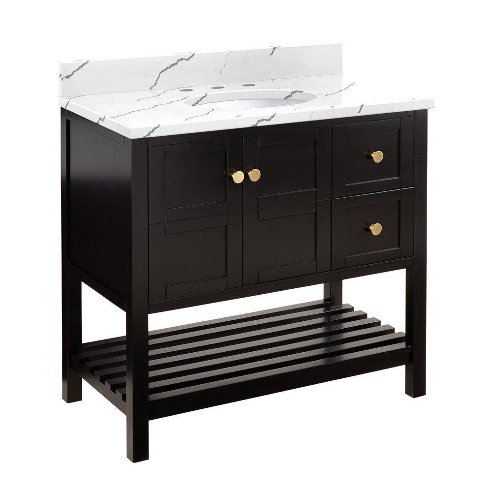 Signature Hardware Black 36 in. Floor Mount Vanity 