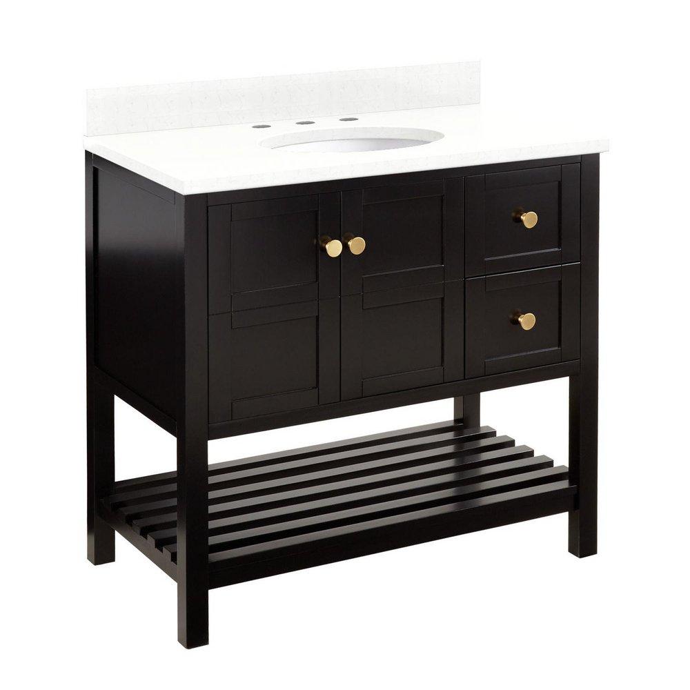 Signature Hardware Black 36 in. Floor Mount Vanity 