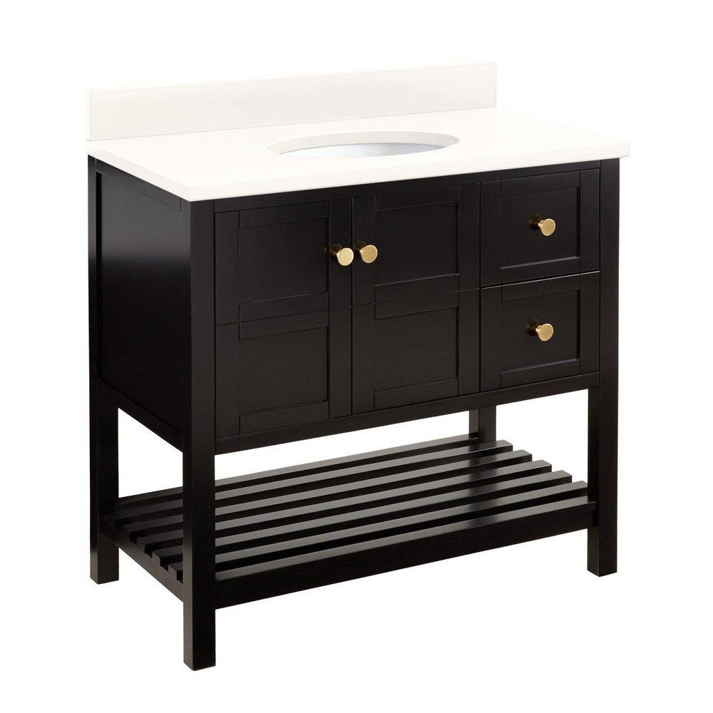 Signature Hardware Black 36 in. Floor Mount Vanity 