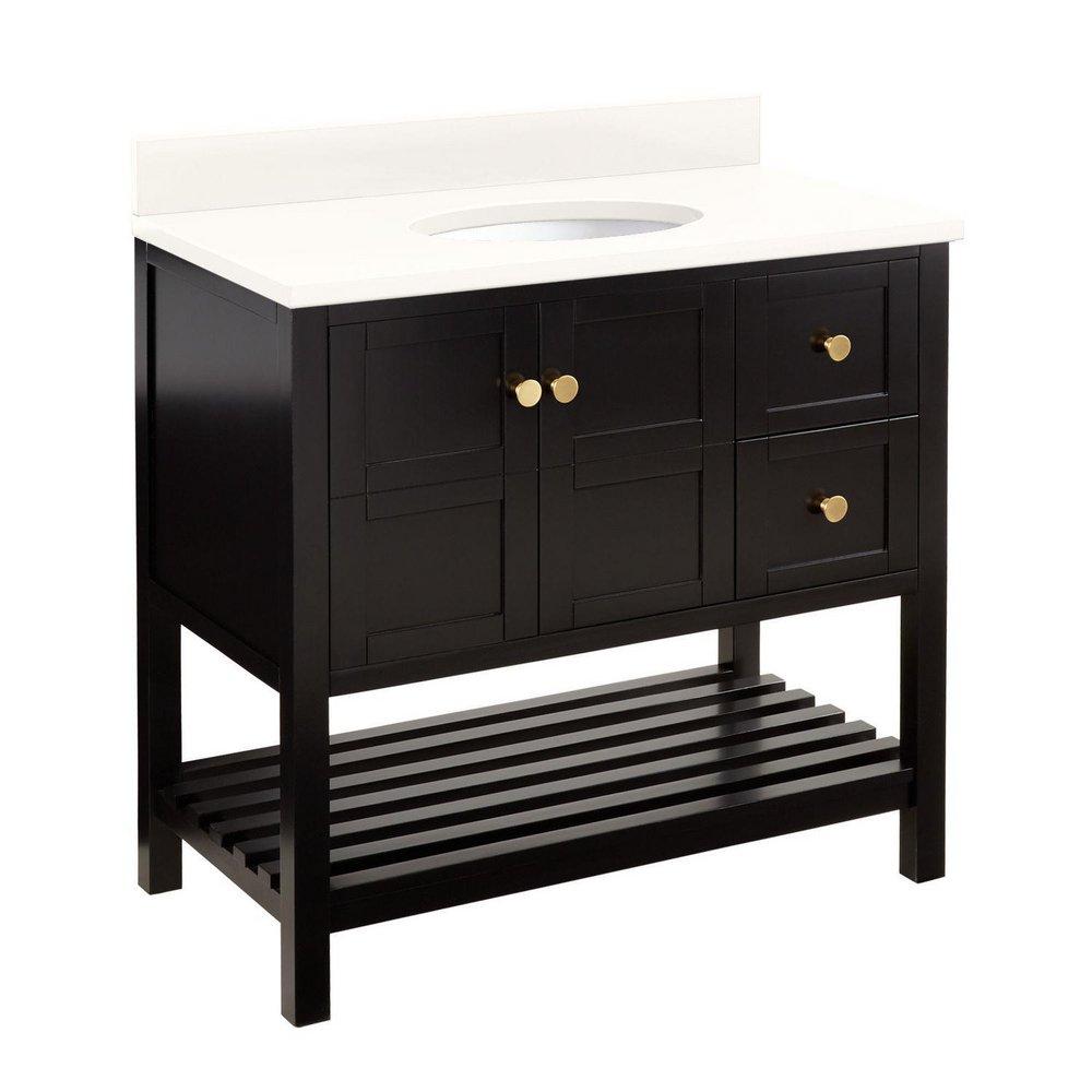 Signature Hardware Black 36 in. Floor Mount Vanity 