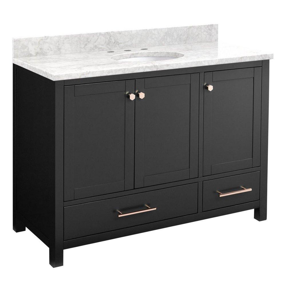 Signature Hardware Black 48 in. Floor Mount Vanity 