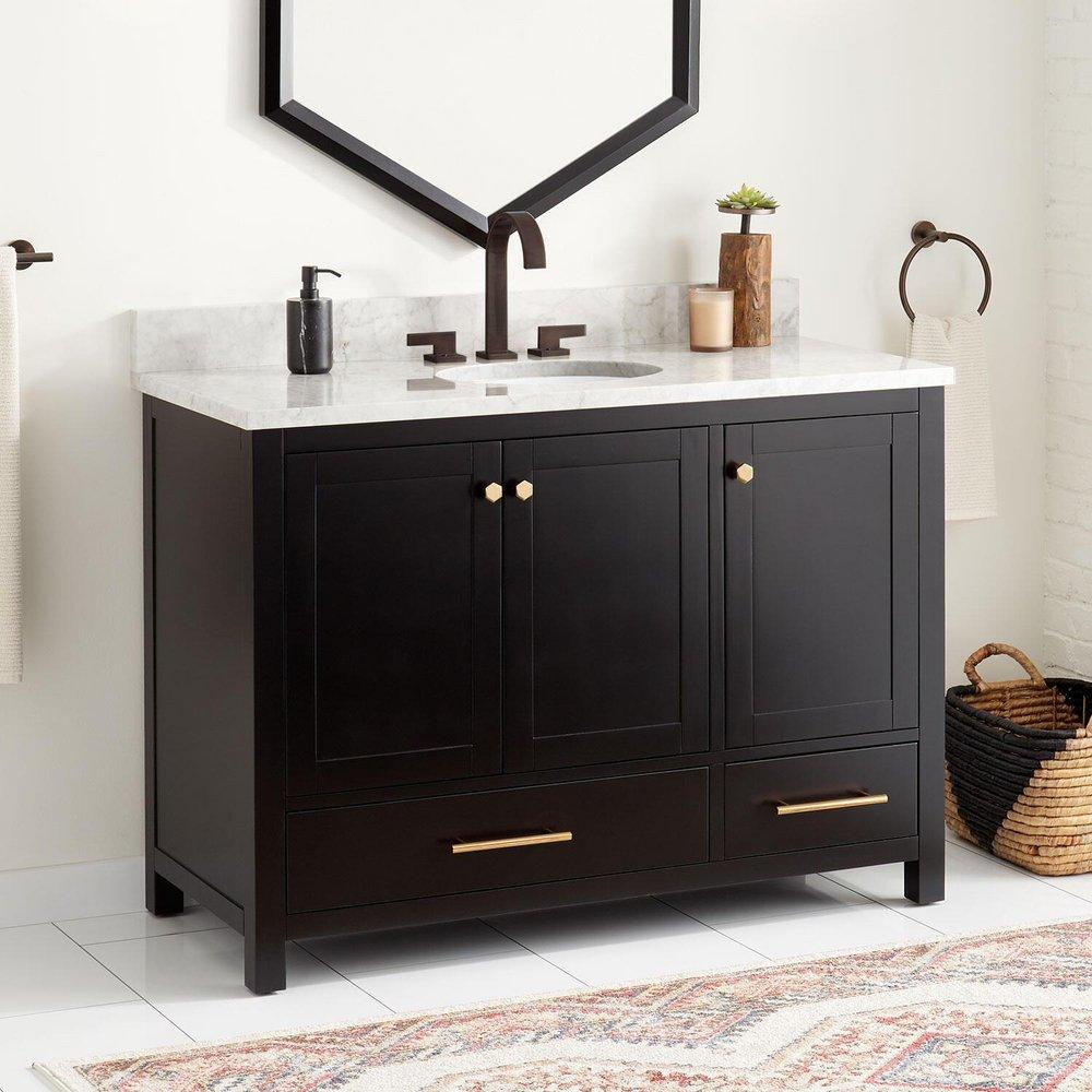 Signature Hardware Black 48 in. Floor Mount Vanity 
