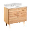 Signature Hardware Natural Teak 36-1/8 in. Floor Mount Vanity 