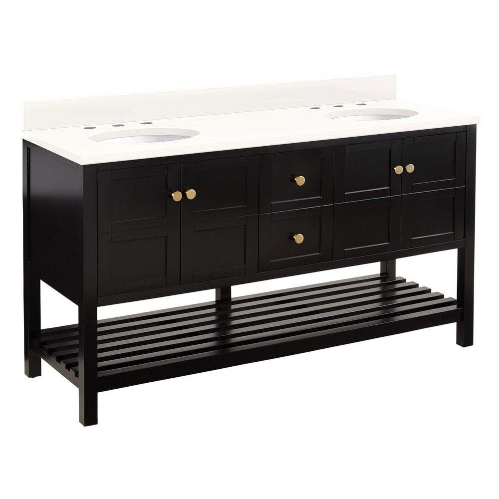 Signature Hardware Black 60 in. Floor Mount Vanity 