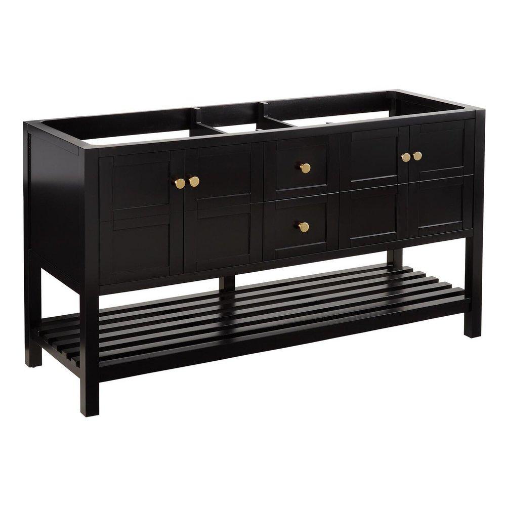 Signature Hardware Black 60 in. Floor Mount Vanity 
