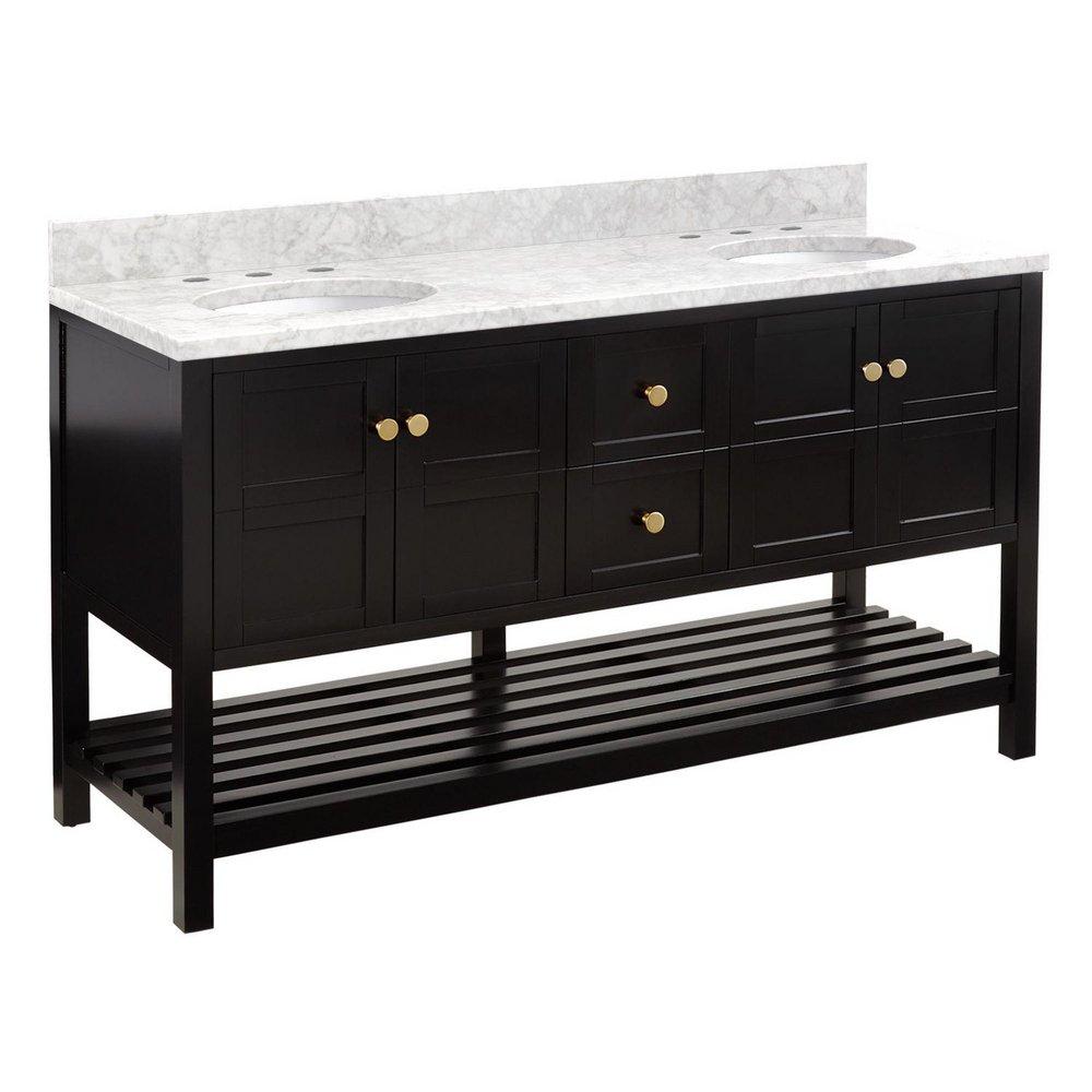 Signature Hardware Black 60 in. Floor Mount Vanity 