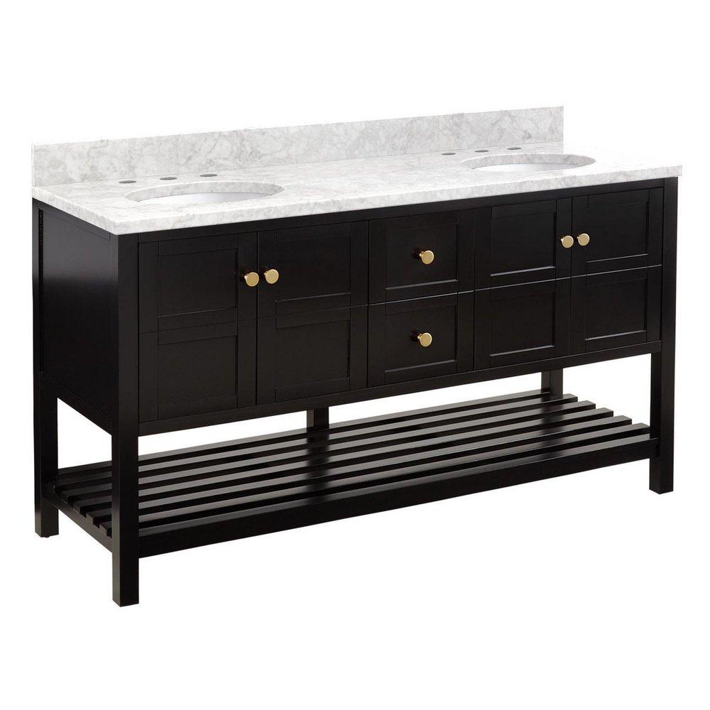 Signature Hardware Black 60 in. Floor Mount Vanity 