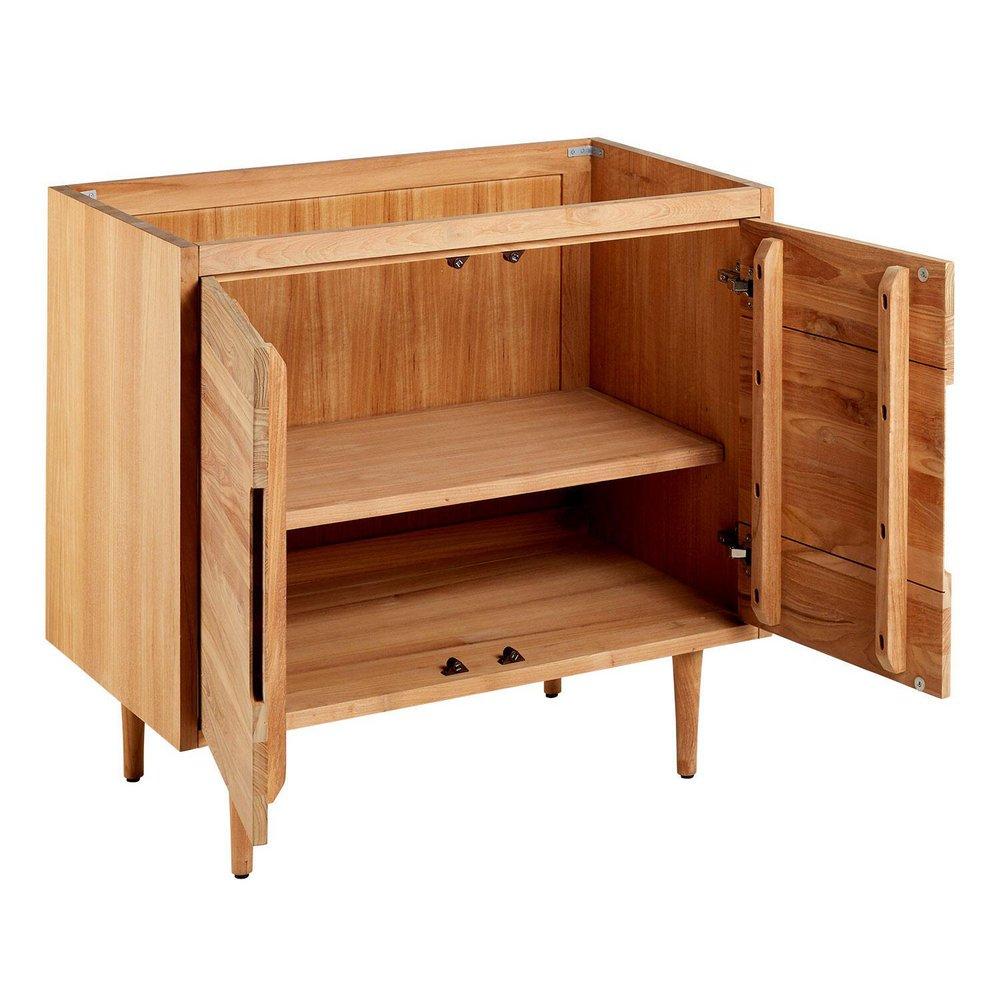 Signature Hardware Natural Teak 36-1/8 in. Floor Mount Vanity 