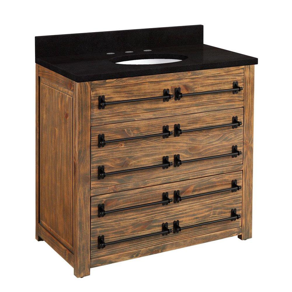 Signature Hardware Grey Wash 36 in. Floor Mount Vanity 