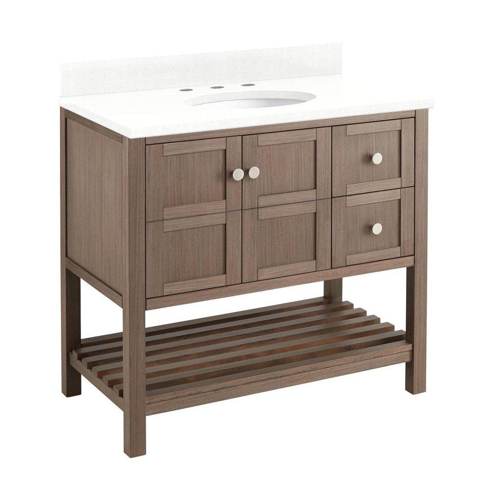 Signature Hardware Ash Brown 36 in. Floor Mount Vanity 