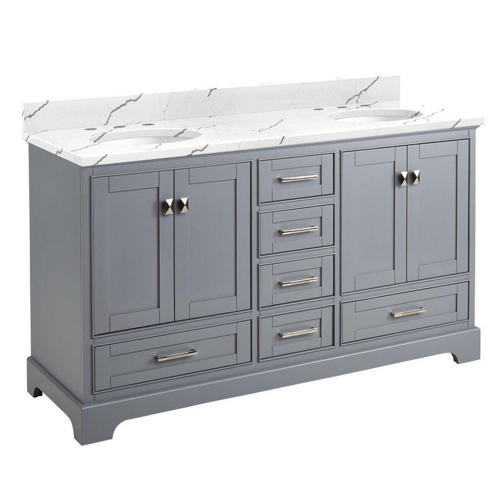 Signature Hardware Grey 59-1/4 in. Floor Mount Vanity 