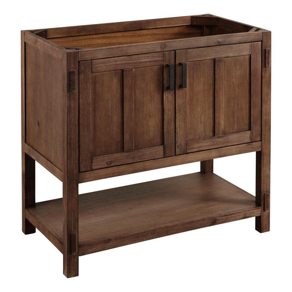Signature Hardware Absolute Black 36 in. Floor Mount Vanity 