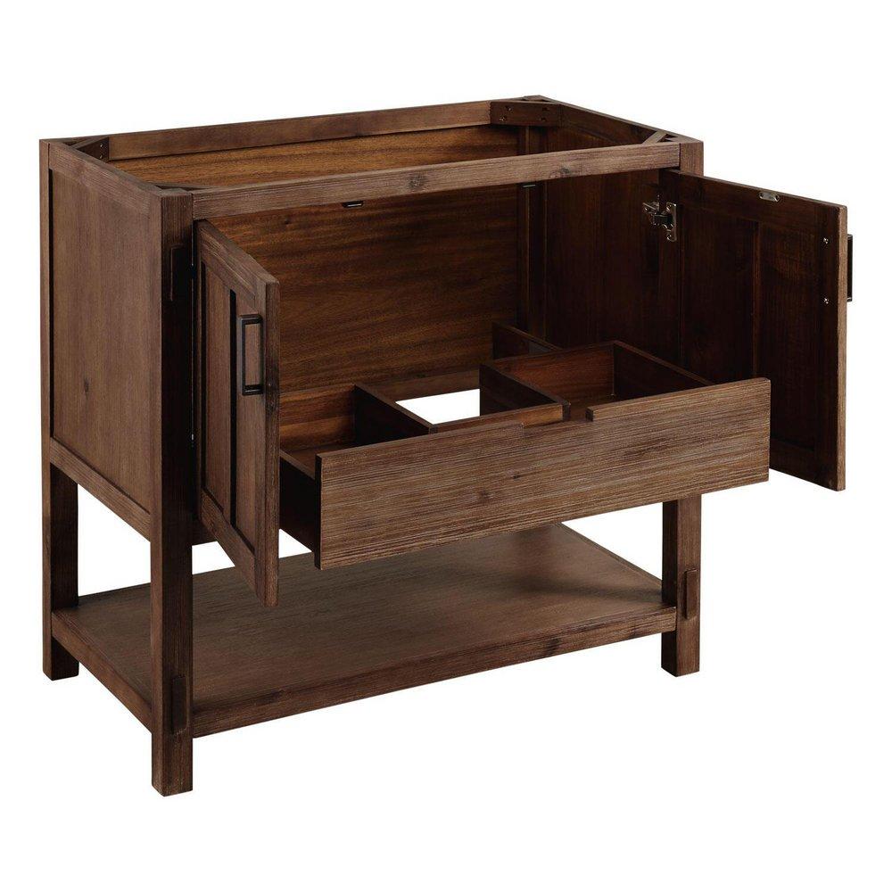 Signature Hardware Absolute Black 36 in. Floor Mount Vanity 